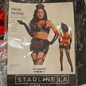 Fashion Nova Noir Nurse Gloves - Black and Red